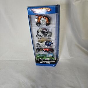 Mattel‎ Hot Wheels Crazy Cars Set of 5 Multi-Color 2007 New